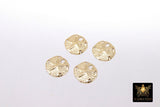 14 K Gold Filled Sand Dollar Charms, 12 mm Small Beach Necklace #745, Genuine 14 20 Ocean Dangle