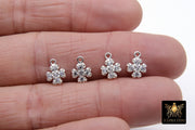CZ Silver Maltese Cross Charms, 10 mm Silver 925 Sterling Clover #752, Cross Jewelry