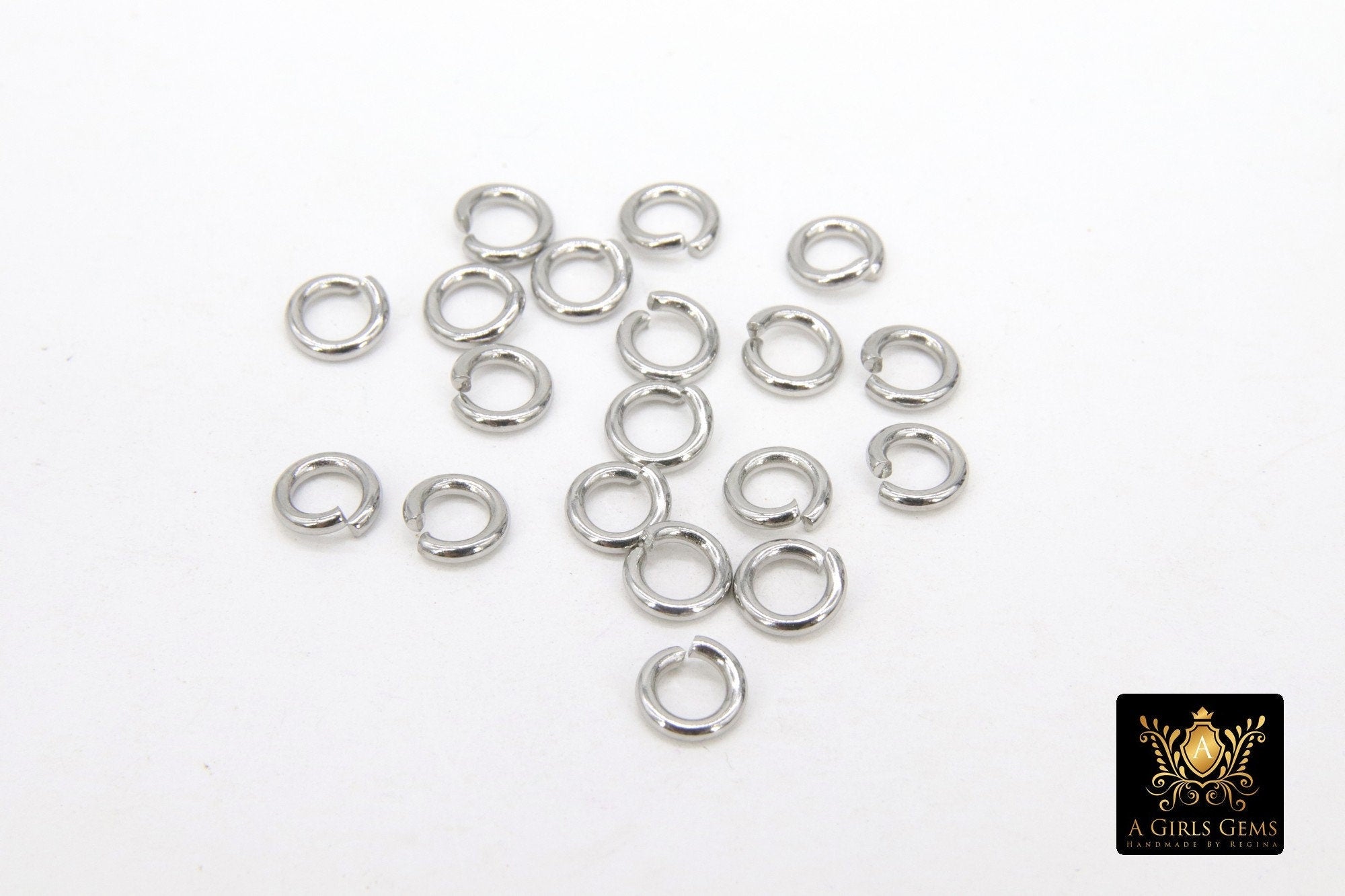 Stainless Steel Silver Jump Rings, Open Snap Close Rings #2384, 6 mm 7 mm 8 mm Strong