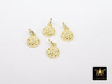 Genuine Gold Sand Dollar Charms, Tiny Beach Jewelry #2414, 6 x 8 mm Gold Plated 925 Sterling Silver Starfish Nautical Ocean Dangles