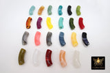 10 mm Marble Acrylic Curved Tube Beads, Large Hole Resin Bangle Tube Beads, Blue