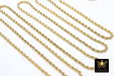 Stainless Steel Silver Chain, 304 Gold Rope Mesh Twist Chains CH# 155, 2.3 mm 3 mm 4 mm Unfinished Necklace Chains