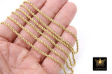 Stainless Steel Silver Chain, 304 Gold Rope Mesh Twist Chains CH# 155, 2.3 mm 3 mm 4 mm Unfinished Necklace Chains