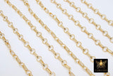 14 K Gold Filled Bar Chains, 8 mm Unfinished Large Bar and Rolo Chain CH #768, Long Short
