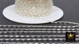 925 Sterling Silver Rolo Chains, Silver Unfinished By The Foot CH #864, 3.5 mm Oval 1.4 mm Thick Rolo Chain