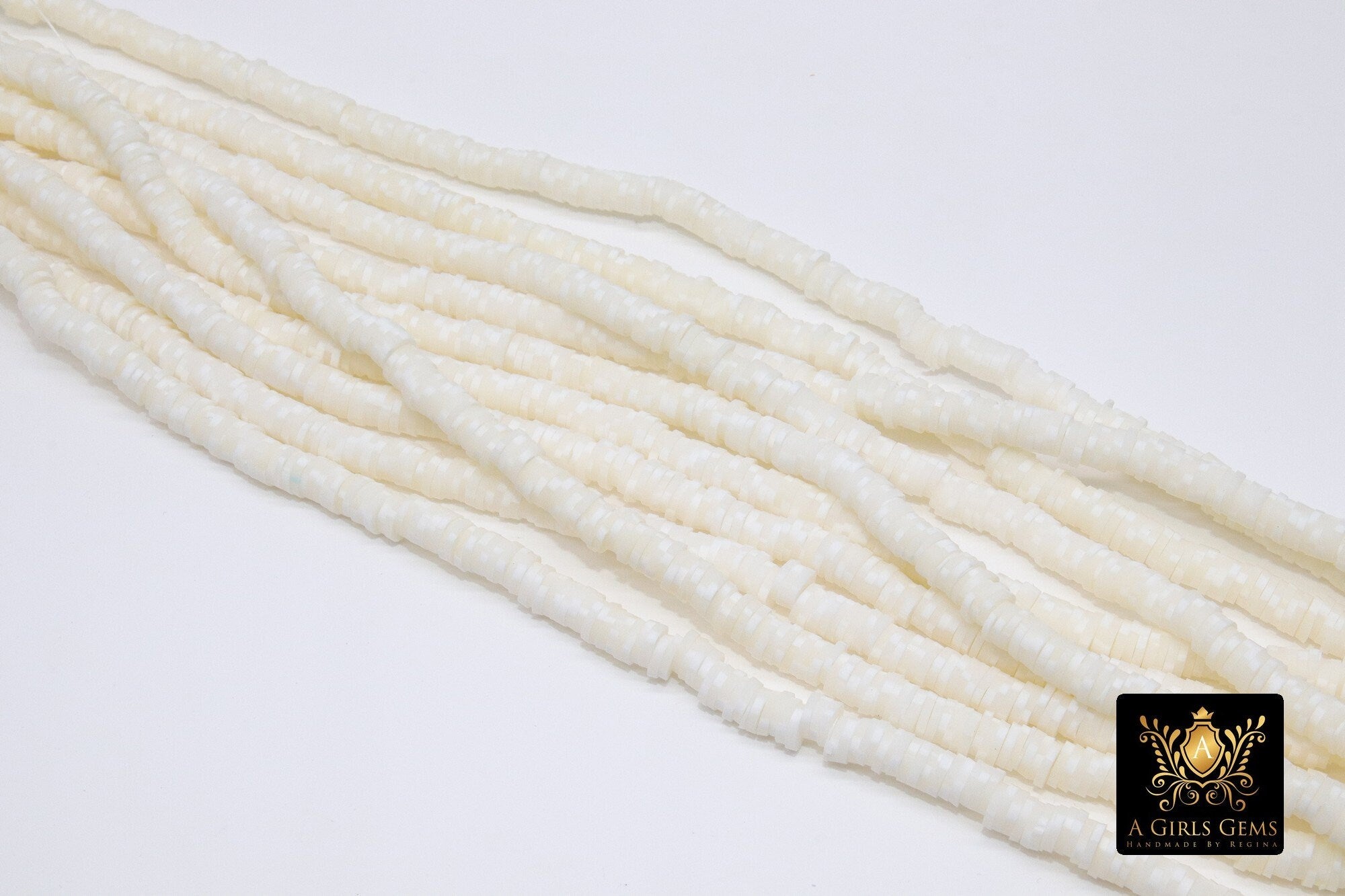 2 Strands 6 mm Clay Flat Beads, White Heishi Multi Checker Mix Beads CB #209, Polymer Disc