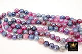 Electroplated Faceted Pink Lavender Agate Beads, Multi Colored Blue Purple Beads BS #241, sizes in 10 mm 14 inch FULL Strands