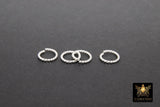 Stainless Steel Bright Silver Jump Rings, 10 mm Open Twisted Rings #835, Textured 16 Gauge