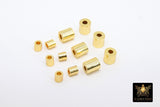 Smooth Gold Drum Beads, 4 mm or 6 mm Barrel Bead #3130, Long Round Tube Cylinder