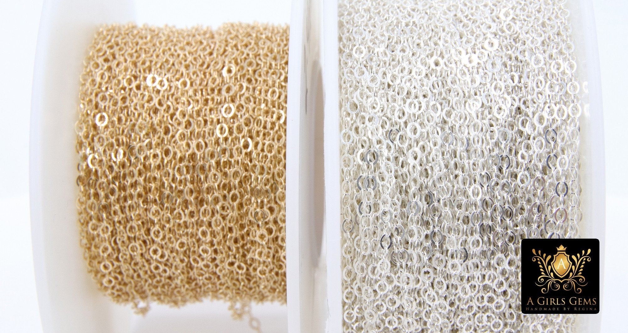 925 Sterling Sliver Hammered Cable Chains, 2.4 mm 14 K Gold Filled CH #728, Dainty Chain CH #836, Unfinished By The Foot