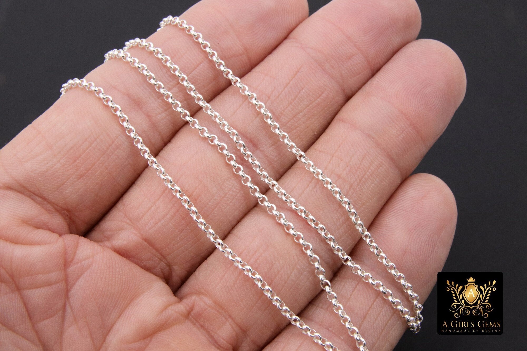 14 K Gold Filled Rolo Chains, 2 mm 925 Sterling Silver CH #861, 1.2 mm Thick Unfinished CH #761