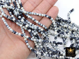Black and White Jade Beads, 4 mm Black and White beads, Boho Beads BS #244