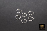 925 Sterling Silver Heart Charms, 9 mm 14 K Gold Filled Soldered Links #828, Jewelry Rings #2197