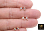 14 K Gold Filled Cubic Zirconia Earrings, CZ Stud Earring Post #2259, Findings with Open Loops