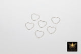 925 Sterling Silver Heart Charms, 9 mm 14 K Gold Filled Soldered Links #828, Jewelry Rings #2197