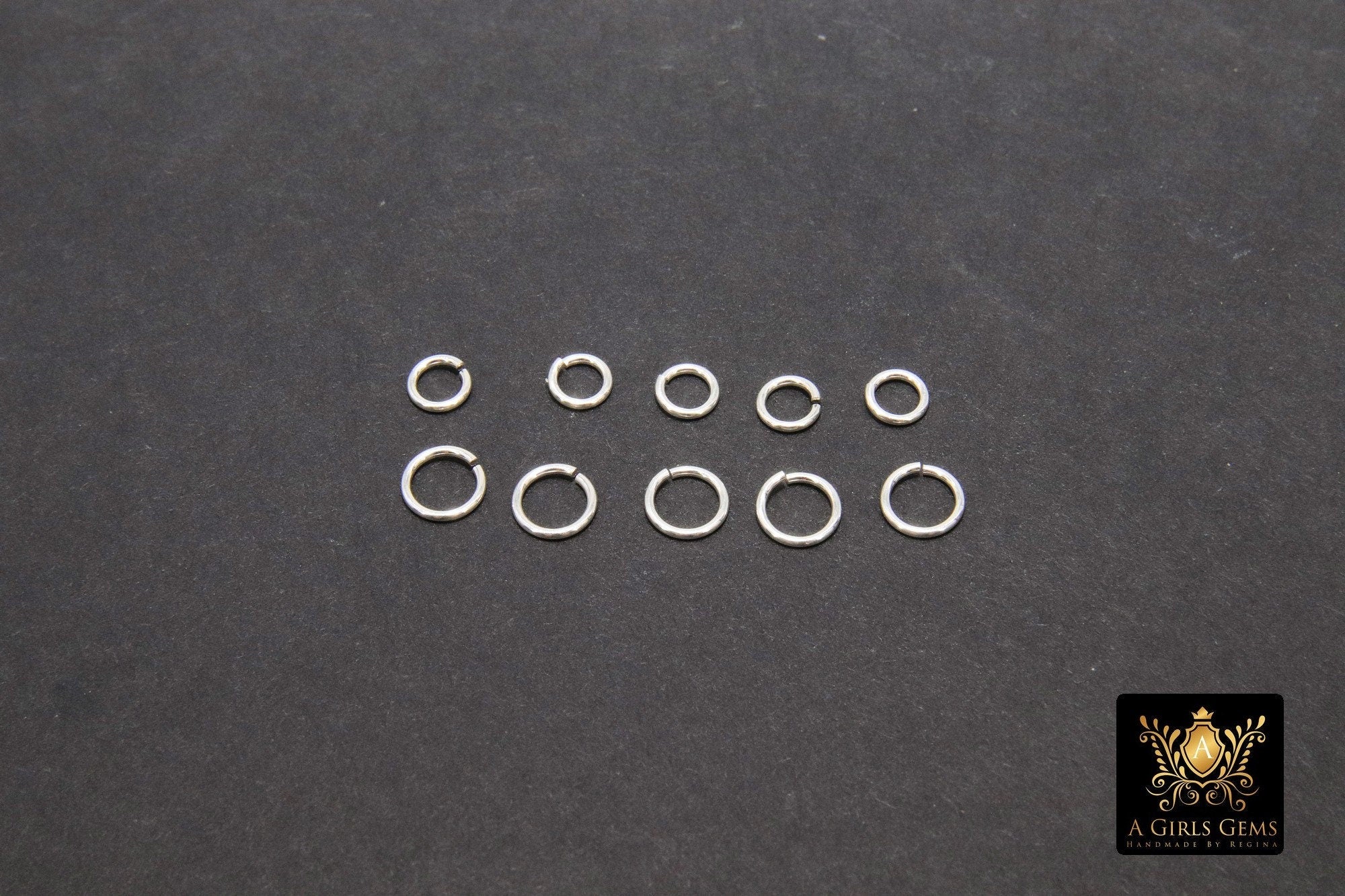 925 Sterling Silver Jump Rings, Open Snap Close Rings #3298, 4 mm or 5 mm