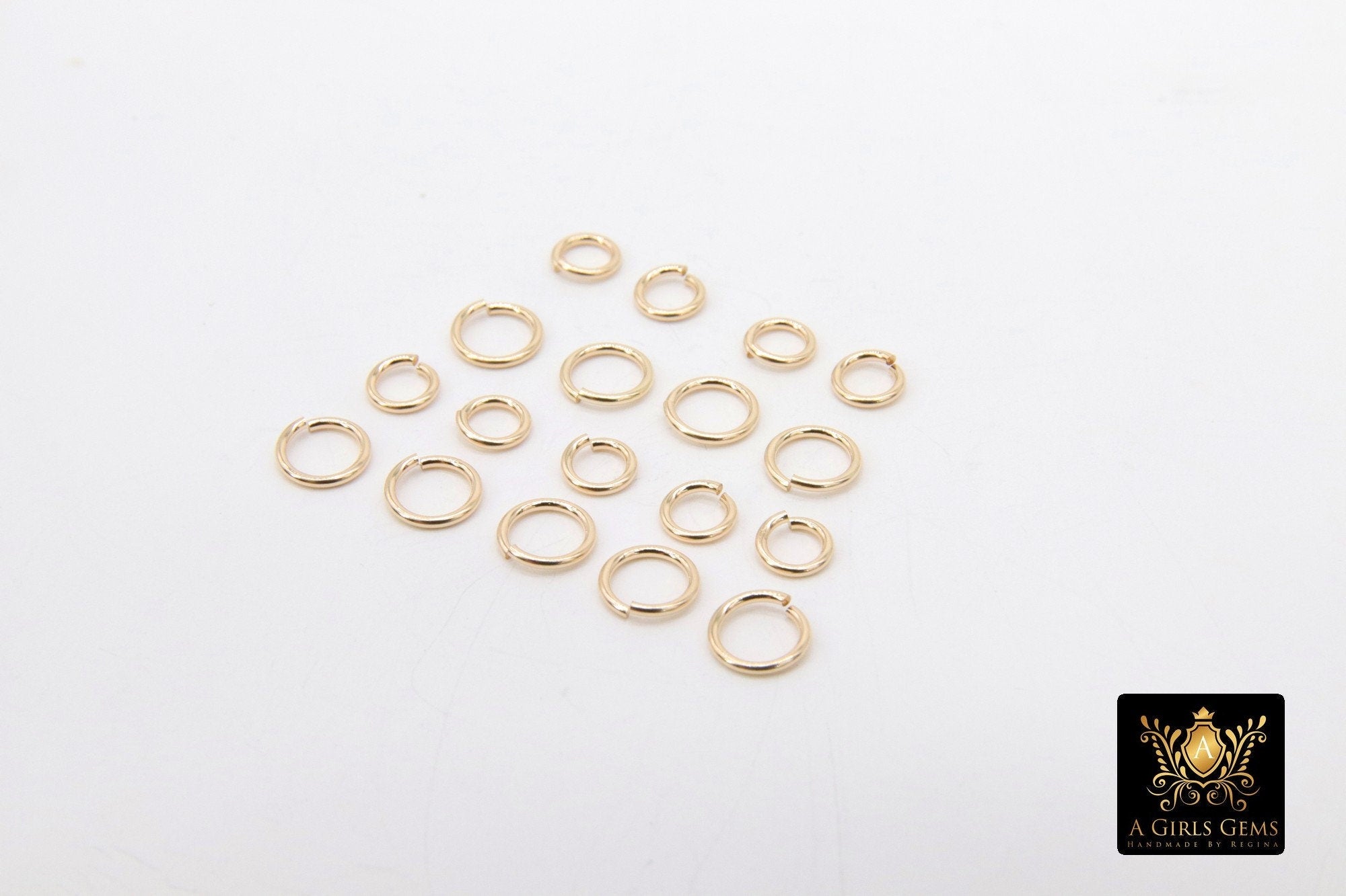 14 K Gold Filled Jump Rings, 3.0 4.0 or 5.0 mm Open Snap Close Rings #3320, 22 Gauge Rings