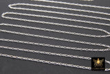925 Sterling Silver Figaro Chains, 14 K Gold Filled 1.5 mm Unfinished 1/1 Figaro CH #847, By The Foot