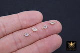 925 Sterling Silver Solitaire Connectors, 4 mm Flat Backs Cubic Zirconia Links #2802, Genuine Silver CZ Permanent Links