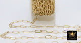 14 K Gold Filled Paperclip Chain, 8.5 mm Rectangle Drawn Chains #756, Unfinished USA 14 20 Gold