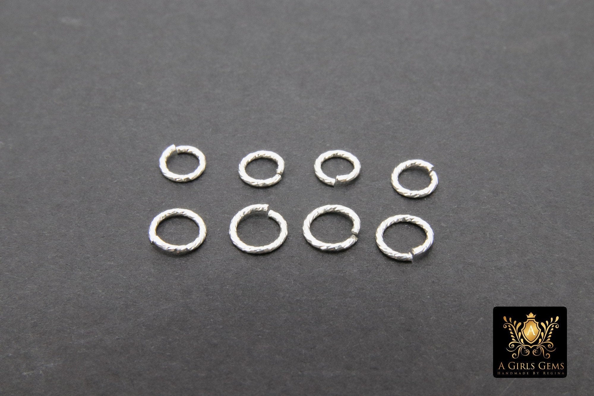 925 Sterling Silver Twist Jump Rings, Open Snap Close Sparkle Rings #812, 5.0 mm 6.0 mm