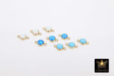 14 K Gold Filled Solitaire Connectors, 4 mm White Opal Links #2813, Pink CZ Style Genuine 14 20 Gold Blue Opal