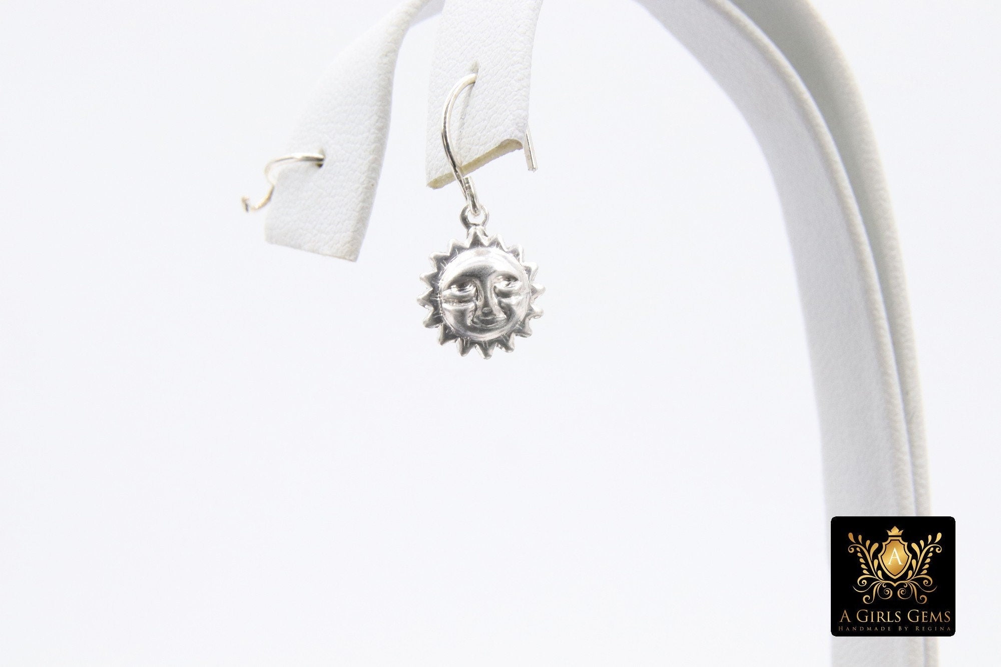 925 Sterling Silver Sun Charm, 14 K Gold Filled Sunshine Happy Face #2264, Mini Charms Jewelry