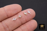 925 Sterling Silver Solitaire Connectors, 4 mm Flat Backs Cubic Zirconia Links #2802, Genuine Silver CZ Permanent Links