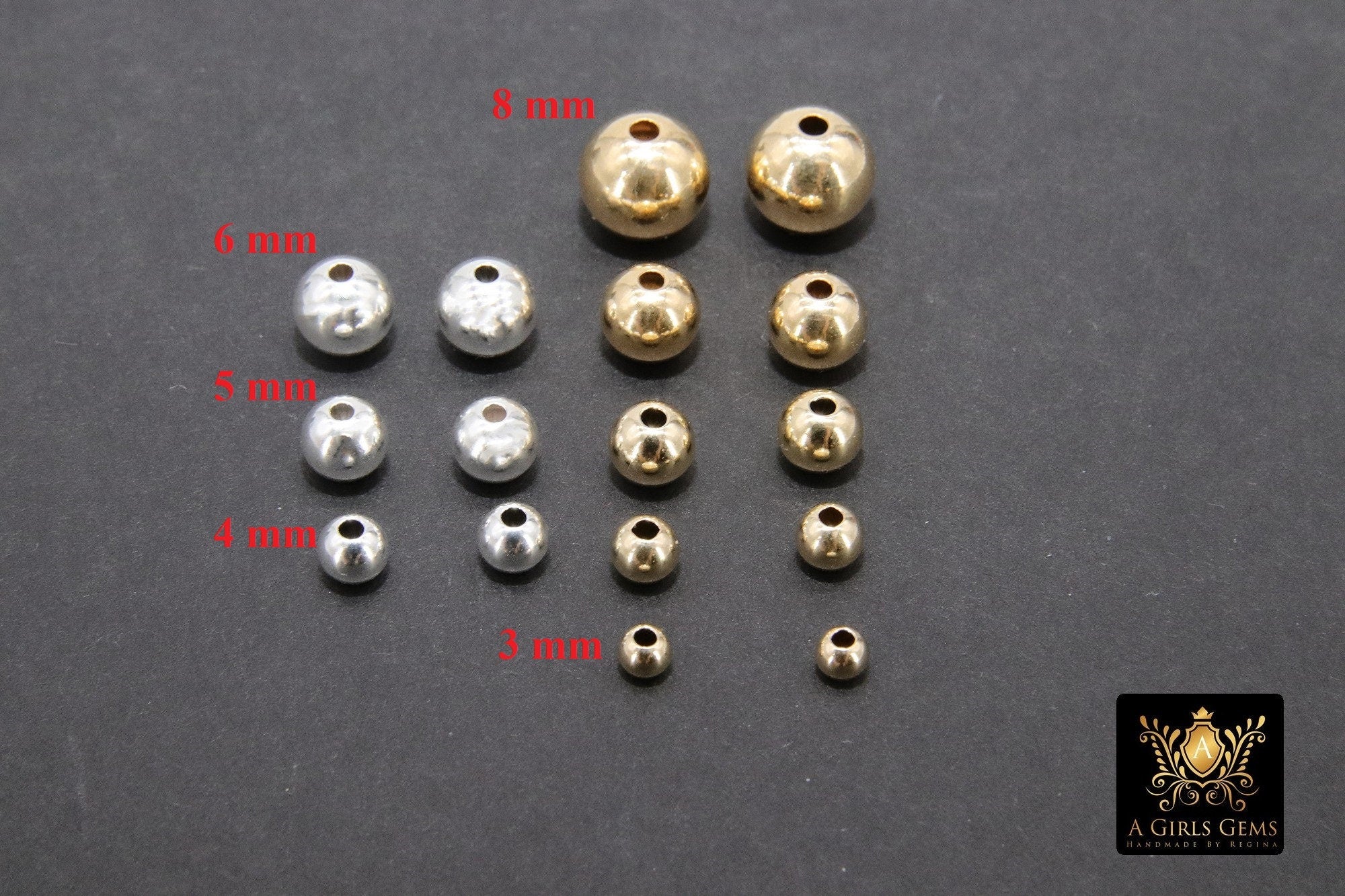 925 Sterling Silver Beads, Smooth Seamless Silver Round Beads #769, High Quality 2