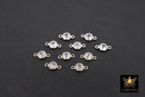925 Sterling Silver Solitaire Connectors, 4 mm Flat Backs Cubic Zirconia Links #2802, Genuine Silver CZ Permanent Links