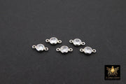 925 Sterling Silver Solitaire Connectors, 4 mm Flat Backs Cubic Zirconia Links #2802, Genuine Silver CZ Permanent Links