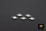 925 Sterling Silver Solitaire Connectors, 4 mm Flat Backs Cubic Zirconia Links #2802, Genuine Silver CZ Permanent Links