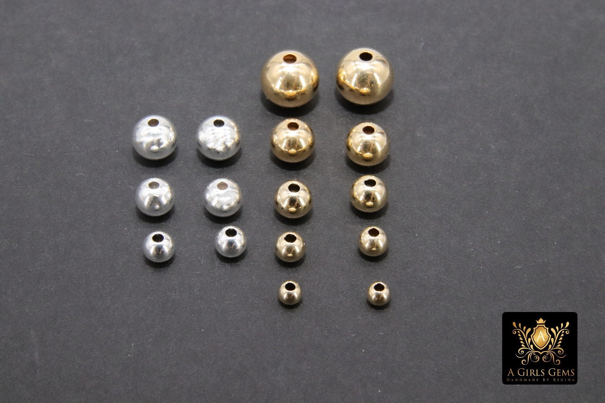 925 Sterling Silver Beads, Smooth Seamless Silver Round Beads #769, High Quality 2