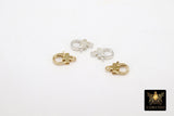 925 Sterling Silver Cross Lobster Clasp, 12 mm Gold Spring Clip #2289, Stamped 925 Religious Clasp