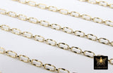 14 K Gold Filled Paper Clip Chains, 14 20 Elongated Nugget Sequin Chain CH #709, Unfinished Dapped Rectangle and Rolo