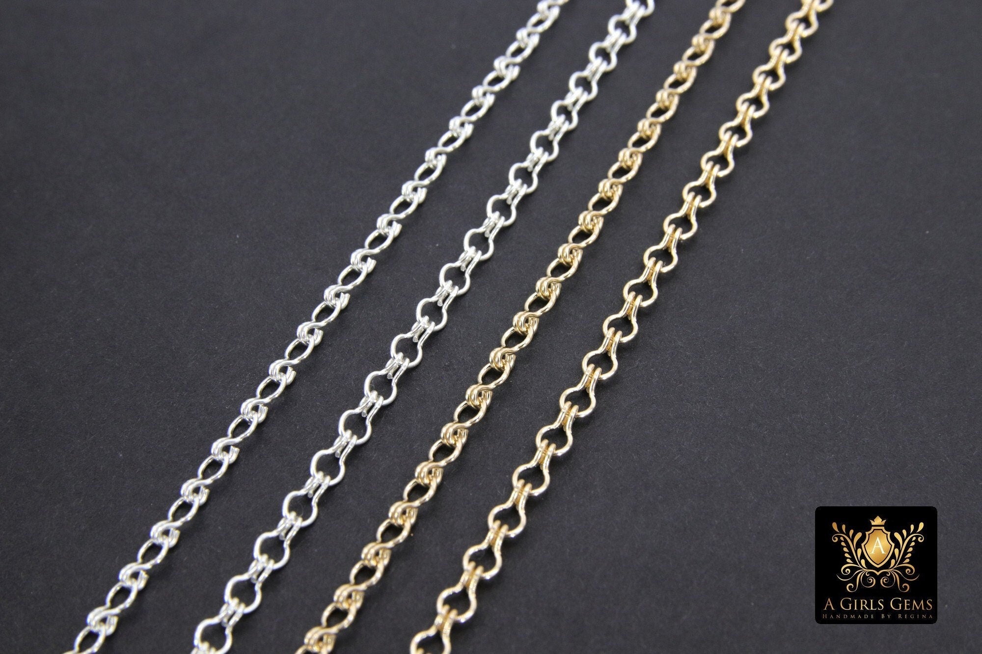 925 Sterling Silver Ladder Jewelry Chains CH #808, 5.2 mm Ladder Chain, Unfinished Rolo Chains