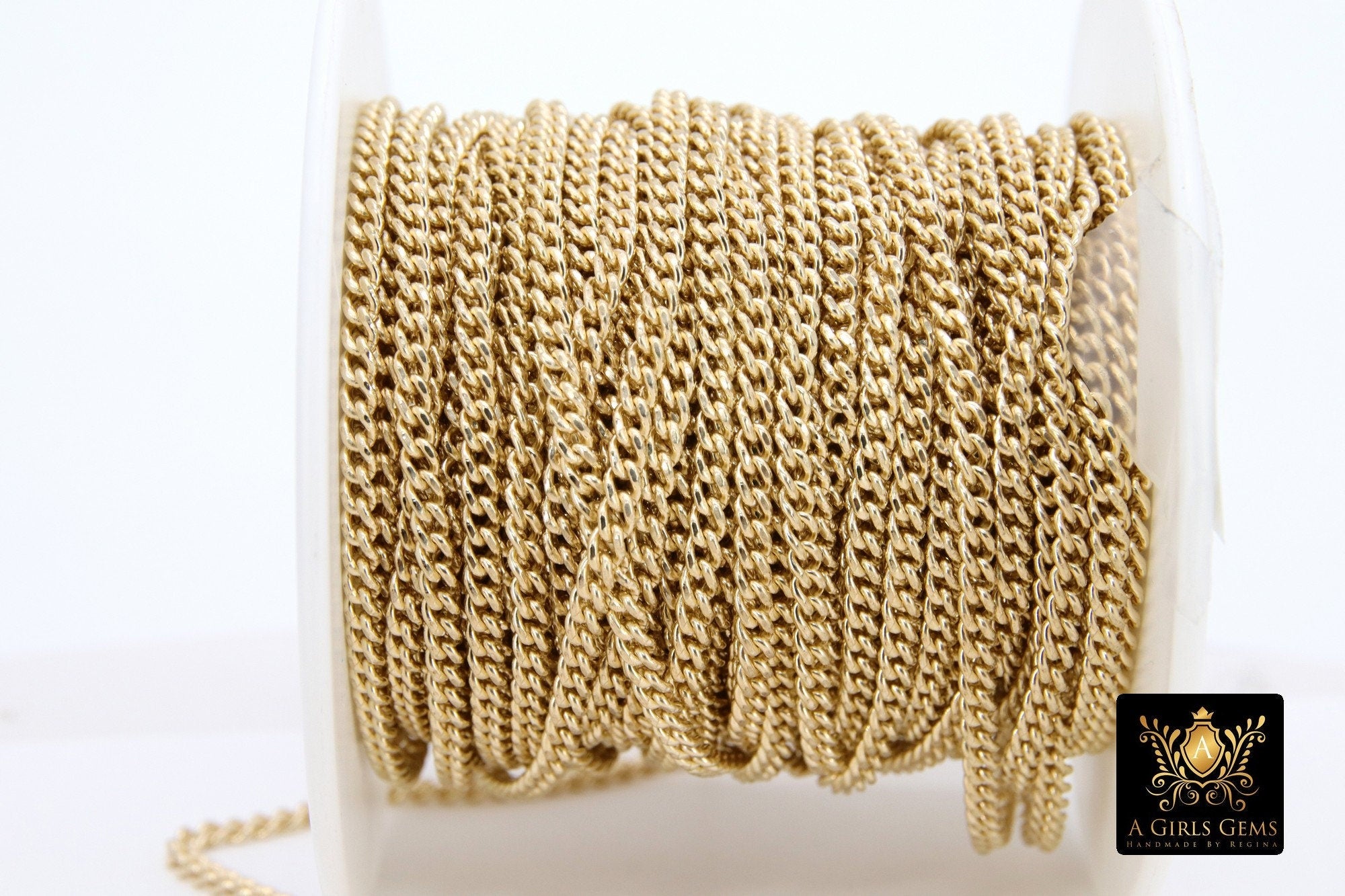 925 Sterling Silver Curb Chain, 3.5 mm 14 K Gold Filled Dainty Curb Chain CH #809, 14 K Gold Filled Unfinished Cable CH #734