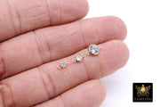 14 K Gold Filled Solitaire Connectors, 3 mm 4 mm or 6 mm Cubic Zirconia Necklace Charms, Genuine 14 20 Gold CZ Links