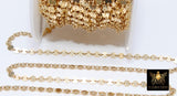 14 K Gold Filled Disc Jewelry Chains, 14 20 Gold Round 4 mm Flat Coin Disc CH #735, Unfinished Long and Short Chain