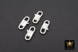 925 Sterling Silver Lobster Clasps, Silver Oval Long Clasps #2820, Stamped 6 x 14 mm