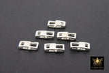 925 Sterling Silver Lobster Clasps, Silver Rectangle Shape Clasps #2815, 6 x 12 mm Stamped