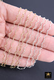 925 Sterling Silver Bar Jewelry Chains, 14 K Gold Filled U Bars and CH #823, Wavy Unfinished Chain