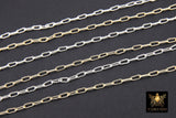 925 Sterling Silver Paperclip Chain, 5.4 mm 14 K Gold Filled Drawn Chains CH #854, Unfinished Rectangle Oval Chains CH #754