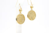 St. Benito Charms, 17 mm Gold Cross St. Benedict Charm #502, Round Medallion Medals Charms