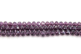 Glass Purple Crystal Beads, Crystal Rondelle Beads