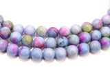 Blue Multi Color Beads, 8 mm Smooth Mixed Pink BS #262, Purple Yellow White Beads, Spring Jewelry Beads, 15.75 inch Strands