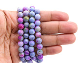 Blue Lavender Multi Color Jade Beads, 8 mm Smooth Mixed Pink BS #262, Purple Mint White Beads