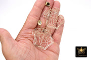 Gold Bulldog Earring, Round Wavy Stud Gold Georgia Bulldogs AG #2405, Animal Head Charms