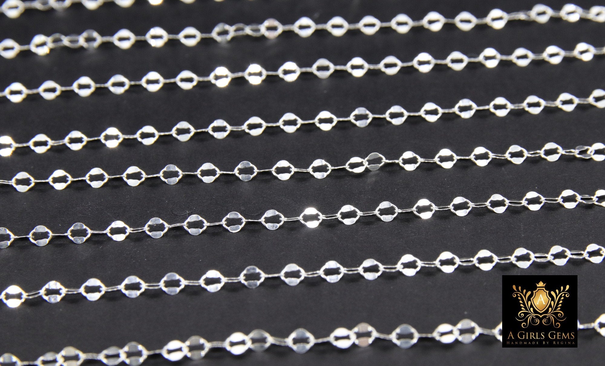 925 Sterling Silver Bar Jewelry Chains, 3 mm Sequin Bar CH #849, 14 K Gold Filled Unfinished CH #740