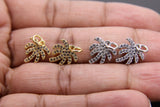 Palm Tree Charms, CZ Micro Pave Tiny Coconut Tree Charms